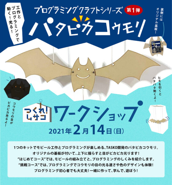 プログラミングクラフトシリーズ第1弾 パタピカコウモリ ワークショップ